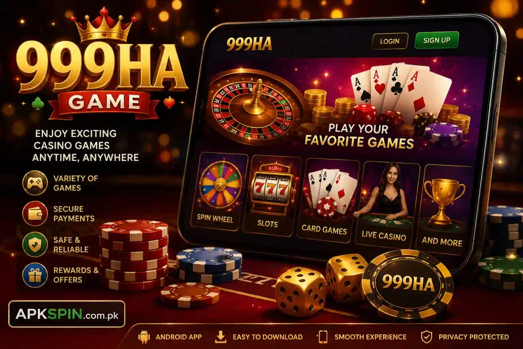 999HA game download Pakistan mobile earning app interface