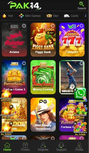 PAK14 Game APK download and mobile gaming platform for Pakistani users