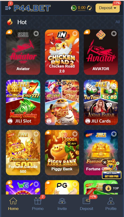P44 Game APK casino game for Android in Pakistan